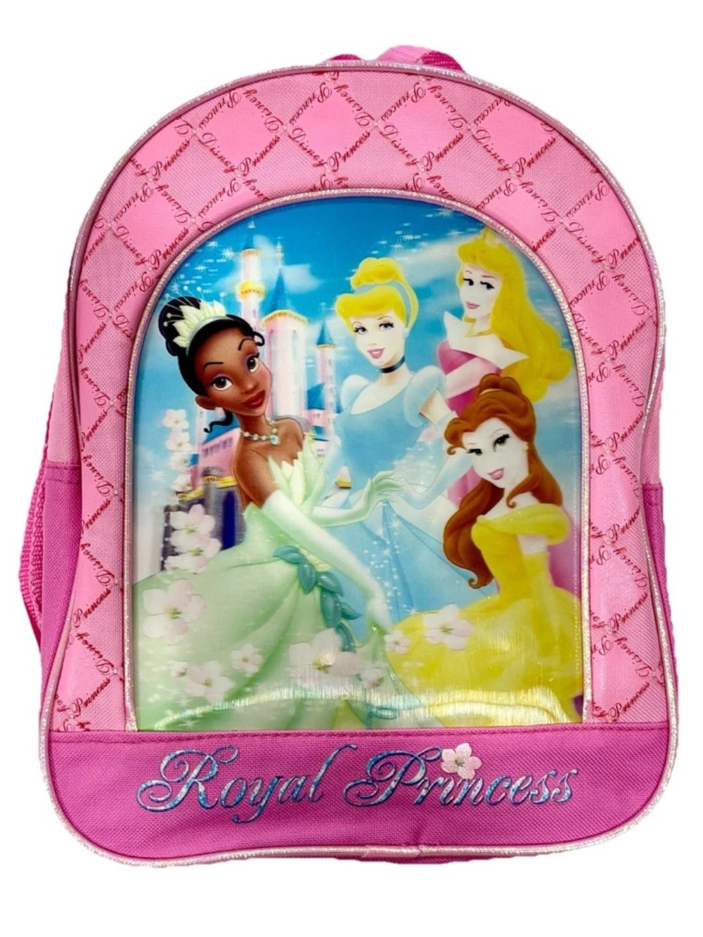 Disney Princess 12” Backpack Tiana Belle Cinderella Aurora Lenticular 3D Purse
